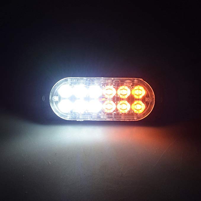 表面贴装的琥珀色/白色36W 12-LED警告紧急闪光闪光灯LED长条灯12V-24V